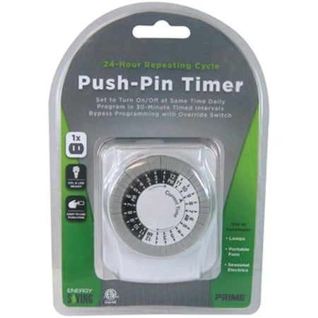 Prime Wire & Cable Prime Wire & Cable TNINL2412 3 Prong 1 Outlet HD Push Pin - Ivory TNINL2412